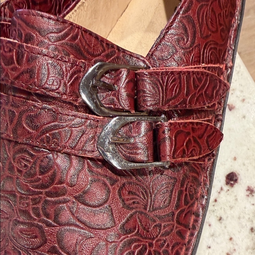 Alegria Alli Women Shoe Eau 40 Alli Oxblood Bloom Red Tooled Leather - Picture 3 of 7